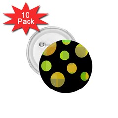 Green Abstract Circles 1 75  Buttons (10 Pack)