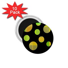 Green Abstract Circles 1 75  Magnets (10 Pack) 