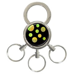 Green Abstract Circles 3-ring Key Chains by Valentinaart