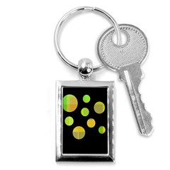 Green Abstract Circles Key Chains (rectangle) 