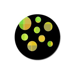 Green Abstract Circles Magnet 3  (round)