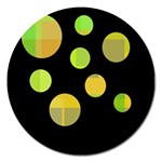 Green abstract circles Magnet 5  (Round) Front