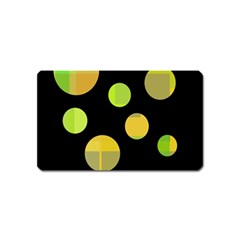 Green Abstract Circles Magnet (name Card)