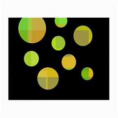 Green Abstract Circles Small Glasses Cloth