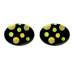 Green Abstract Circles Cufflinks (oval) by Valentinaart