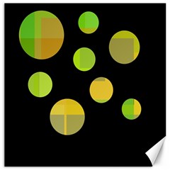 Green Abstract Circles Canvas 12  X 12  