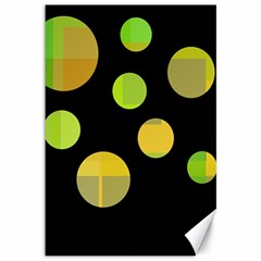 Green Abstract Circles Canvas 12  X 18  