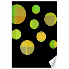 Green Abstract Circles Canvas 20  X 30  