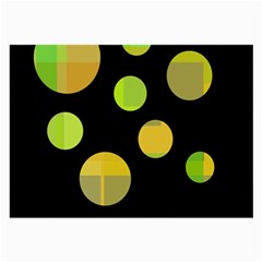 Green Abstract Circles Large Glasses Cloth