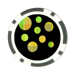 Green Abstract Circles Poker Chip Card Guards