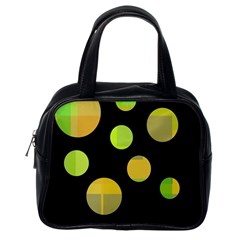 Green Abstract Circles Classic Handbags (one Side) by Valentinaart