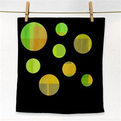 Green Abstract Circles Face Towel