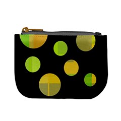 Green Abstract Circles Mini Coin Purses by Valentinaart