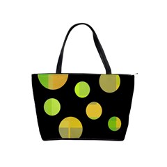 Green Abstract Circles Shoulder Handbags