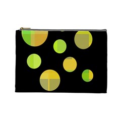 Green Abstract Circles Cosmetic Bag (large) 