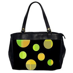 Green Abstract Circles Office Handbags (2 Sides) 