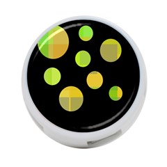 Green Abstract Circles 4-port Usb Hub (two Sides) 