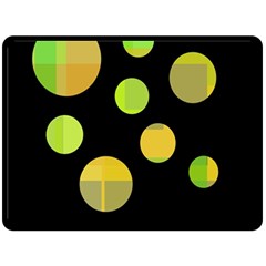 Green Abstract Circles Fleece Blanket (large) 