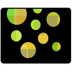 Green Abstract Circles Fleece Blanket (medium) 