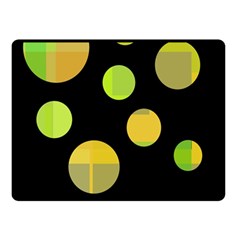 Green Abstract Circles Fleece Blanket (small) by Valentinaart