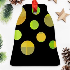 Green Abstract Circles Bell Ornament (2 Sides)