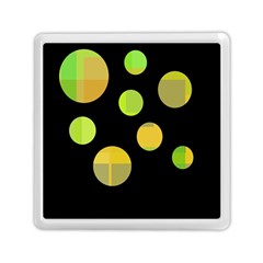 Green Abstract Circles Memory Card Reader (square) 