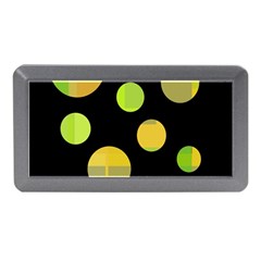 Green Abstract Circles Memory Card Reader (mini) by Valentinaart