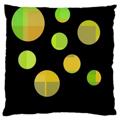 Green Abstract Circles Large Cushion Case (two Sides)