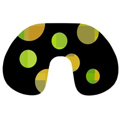 Green Abstract Circles Travel Neck Pillows