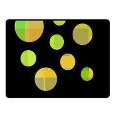 Green Abstract Circles Double Sided Fleece Blanket (small) 