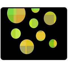 Green Abstract Circles Double Sided Fleece Blanket (medium) 