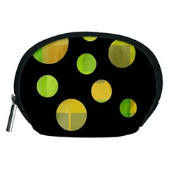 Green Abstract Circles Accessory Pouches (medium) 