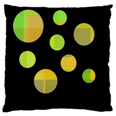 Green Abstract Circles Large Flano Cushion Case (two Sides)