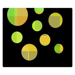 Green Abstract Circles Double Sided Flano Blanket (small) 