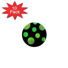 Green Circles 1  Mini Magnet (10 Pack) 