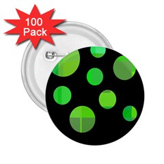 Green Circles 2 25  Buttons (100 Pack) 