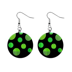 Green Circles Mini Button Earrings by Valentinaart