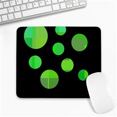 Green Circles Large Mousepads by Valentinaart