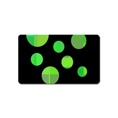 Green Circles Magnet (name Card) by Valentinaart