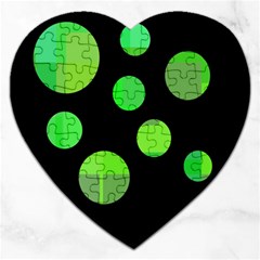 Green Circles Jigsaw Puzzle (heart)