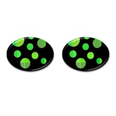 Green Circles Cufflinks (oval)