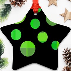 Green Circles Star Ornament (two Sides) 