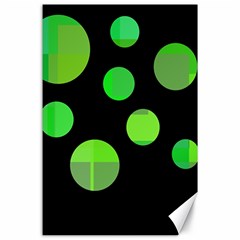 Green Circles Canvas 24  X 36 