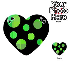 Green Circles Playing Cards 54 (heart)  by Valentinaart