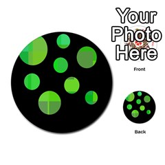 Green Circles Multi-purpose Cards (round)  by Valentinaart