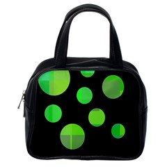 Green Circles Classic Handbags (one Side) by Valentinaart