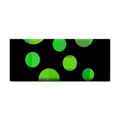 Green Circles Hand Towel by Valentinaart