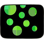 Green circles Fleece Blanket (Mini) 35 x27  Blanket