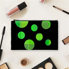 Green Circles Cosmetic Bag (medium) 