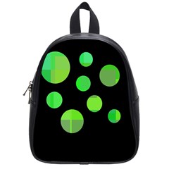 Green Circles School Bags (small)  by Valentinaart